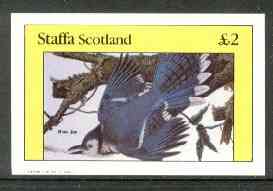 Staffa 1982 Blue Jay imperf deluxe sheet (£2 value) unmounted mint