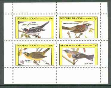 Bernera 1982 Birds #28 (Woodpecker, Sparrow & Warblers) perf,set of 4 values (10p to 75p) unmounted mint