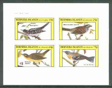 Bernera 1982 Birds #28 (Woodpecker, Sparrow & Warblers) imperf,set of 4 values (10p to 75p) unmounted mint