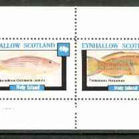 Eynhallow 1982 Fish #05 (Octotaenia jenkins & Thalassoma purpureum) perf,set of 2 values (40p & 60p) unmounted mint