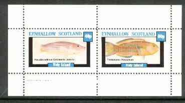 Eynhallow 1982 Fish #05 (Octotaenia jenkins & Thalassoma purpureum) perf,set of 2 values (40p & 60p) unmounted mint