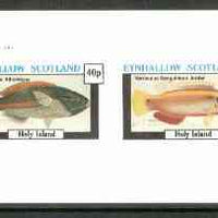 Eynhallow 1982 Fish #06 (Stethojulis albovittata & Sanguineus jordan) imperf,set of 2 values (40p & 60p) unmounted mint