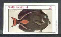 Staffa 1982 Fish #10 (Teuthis achilles) imperf souvenir sheet (£1 value),unmounted mint