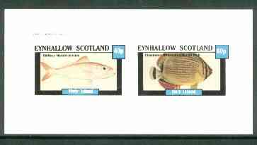 Eynhallow 1982 Fish #07 (Etelisuc marshi jenkins & Chaetodon trifasciatus) imperf,set of 2 values (40p & 60p) unmounted mint
