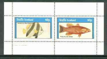 Staffa 1982 Fish #11 (Heniochus & Pikea aurora) perf,set of 2 values (40p & 60p) unmounted mint