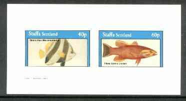Staffa 1982 Fish #11 (Heniochus & Pikea aurora) imperf,set of 2 values (40p & 60p) unmounted mint