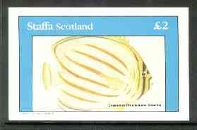 Staffa 1982 Fish #11 (Chaetodon ornatissiums solander) imperf deluxe sheet (£2 value),unmounted mint