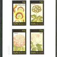 Staffa 1982 Flowers #25 (Pelarconiums, Auricula, Camellia & Rose) imperf set of 4 values unmounted mint
