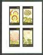 Staffa 1982 Flowers #25 (Pelarconiums, Auricula, Camellia & Rose) imperf set of 4 values unmounted mint