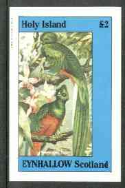 Eynhallow 1982 Birds #08 (Resplendent Trogon) imperf deluxe sheet (£2 value) unmounted mint