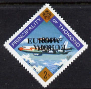 Thomond 1968 Jet Liner 2s (Diamond shaped) with 'Europa 1968' overprint doubled, one inverted, unmounted mint