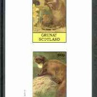 Grunay 1982 Mammals (Water Vole & Weasel, incorrectly inscribed Badger) imperf set of 2 unmounted mint