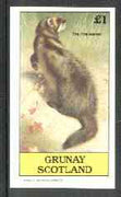 Grunay 1982 Mammals (Pine Marten) imperf souvenir sheet (£1 value) unmounted mint