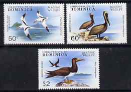 Dominica 1979 Tropic Bird 50c, Pelican 60c & Booby $2 unmounted mint from Marine Wildlife set of 6, SG 662, 663 & 665