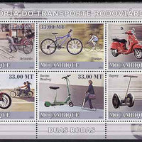 Mozambique 2009 History of Transport - Road Transport #02 perf sheetlet containing 6 values unmounted mint
