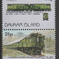 Davaar Island 1983 Locomotives #1 Canadian National Class V1-a loco No.9000 26p perf se-tenant pair overprinted SPECIMEN unmounted mint