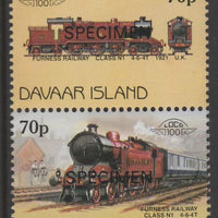 Davaar Island 1983 Locomotives #1 Furness Railway Class N1 4-6-4T loco 70p perf se-tenant pair overprinted SPECIMEN unmounted mint