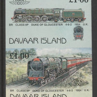 Davaar Island 1983 Locomotives #2 Duke of Gloucester 4-6-2 loco £1 imperf se-tenant pair unmounted mint