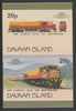 Davaar Island 1983 Locomotives #2 NZR Class Dx Co-Co loco 20p imperf se-tenant pair unmounted mint