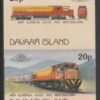 Davaar Island 1983 Locomotives #2 NZR Class Dx Co-Co loco 20p imperf se-tenant pair unmounted mint