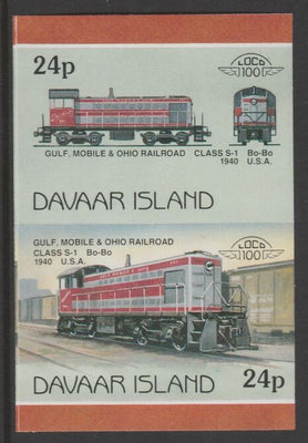 Davaar Island 1983 Locomotives #2 Gulf, Mobile & Ohio Class S-1 loco 24p imperf se-tenant pair unmounted mint