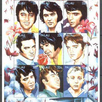 Palau 1995 60th Birth Anniversary of Elvis Presley unmounted mint sheetlet containing 9 values, SG 838-46