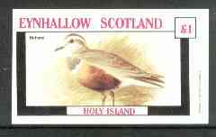 Eynhallow 1982 Birds #21 (Dotterel) imperf souvenir sheet (£1 value) unmounted mint