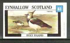 Eynhallow 1982 Birds #22 (Lapwing) imperf souvenir sheet (£1 value) unmounted mint