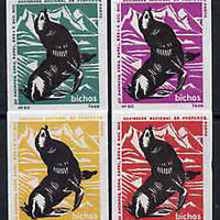 Match Box Labels - Seal from Portuguese Wildlife set with 4 diff background colours, fine unused condition (4 labels)