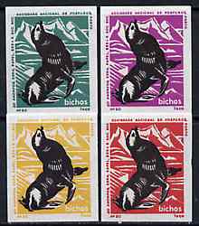 Match Box Labels - Seal from Portuguese Wildlife set with 4 diff background colours, fine unused condition (4 labels)