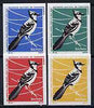 Match Box Labels - Lapwing from Portuguese Wildlife set with 4 diff background colours, fine unused condition (4 labels)