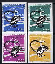 Match Box Labels - Rodent from Portuguese Wildlife set with 4 diff background colours, fine unused condition (4 labels)