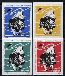 Match Box Labels - Lion from Portuguese Wildlife set with 4 diff background colours, fine unused condition (4 labels)