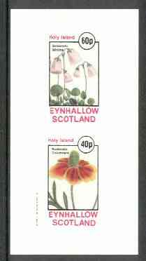 Eynhallow 1982 Flowers #14 (Soldanella &Rudbeckia) imperf set of 2 values unmounted mint