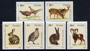 Poland 1986 Game Birds & Animals set of 6 unmounted mint, SG 3032-37
