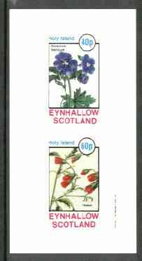 Eynhallow 1982 Flowers #18 (Geranium & Flower) imperf set of 2 values unmounted mint