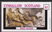 Eynhallow 1982 Animals #11 (Jackals) imperf souvenir sheet (£1 value) unmounted mint