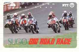 Telephone Card - Japan 50 units phone card showing Group of Riders inscribed Sugo Big Road Race (card number 410-403)