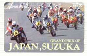 Telephone Card - Japan 105 units phone card showing Riders entering Right Hand Bend inscribed Grand Prix of Japan, Suzuka (card number 290-262)