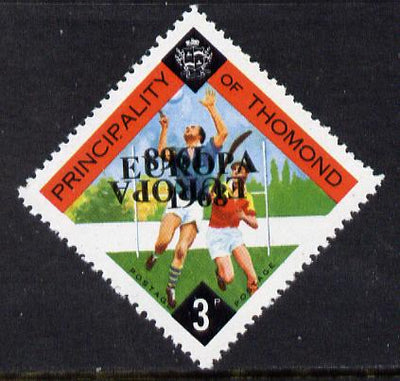 Thomond 1968 Hurling 3d (Diamond-shaped) with 'Europa 1968' overprint doubled, one inverted unmounted mint