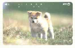Telephone Card - Japan 50 units phone card showing Spitz Puppy (card number 411-208)