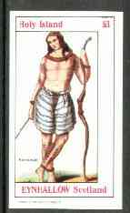 Eynhallow 1982 Costumes #04 (Formosan Archer) imperf souvenir sheet (£1 value) unmounted mint