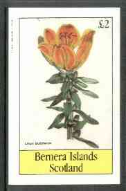 Bernera 1982 Flowers #18 (Lilium bulbiferum) imperf deluxe sheet (£2 value) unmounted mint