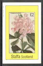 Staffa 1982 Flowers #26 (Crotalaria cordifolia) imperf deluxe sheet (£2 value) unmounted mint