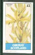 Grunay 1982 Flowers #07 (Asphodelus tauricus) imperf souvenir sheet (£1 value) unmounted mint