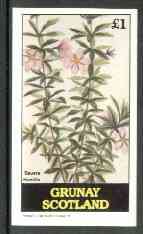 Grunay 1982 Flowers #08 (Bauera) imperf souvenir sheet (£1 value) unmounted mint