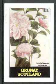 Grunay 1982 Flowers #08 (Camellia sasanqua) imperf deluxe sheet (£2 value) unmounted mint