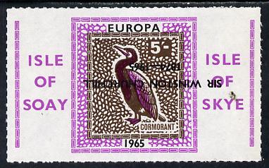 Isle of Soay 1965 Churchill overprint on Europa (Cormorant) 5s value with overprint inverted unmounted mint