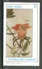 Eynhallow 1982 Flowers #23 (Canarina) imperf souvenir sheet (£1 value) unmounted mint