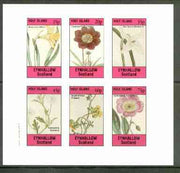 Eynhallow 1982 Flowers #24 (Narcissus x 2, Cosmus, Nemophila, Scyphanthus & Calandrinia) imperf set of 6 values unmounted mint